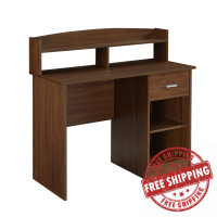 Techni Mobili RTA-8409-OAK Modern Office Desk with Hutch, Oak